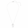 Colgante Symbolica con perla de cristal, corte redondo, pavé, herradura, blanco, chapado en rodio Colgante Symbolica con perla de cristal, corte redondo, pavé, herradura, blanco, chapado en rodio