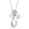 Colgante Symbolica con perla de cristal, corte redondo, pavé, herradura, blanco, chapado en rodio Colgante Symbolica con perla de cristal, corte redondo, pavé, herradura, blanco, chapado en rodio