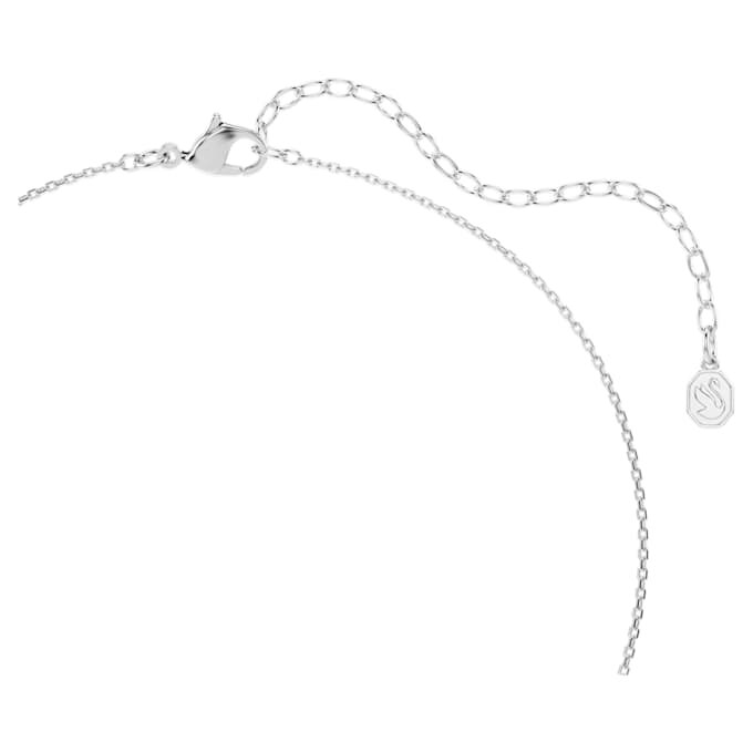 Colgante Symbolica con perla de cristal, corte redondo, pavé, herradura, blanco, chapado en rodio Colgante Symbolica con perla de cristal, corte redondo, pavé, herradura, blanco, chapado en rodio