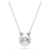 Colgante Symbolica con perla de cristal, corte redondo, pavé, herradura, blanco, chapado en rodio Colgante Symbolica con perla de cristal, corte redondo, pavé, herradura, blanco, chapado en rodio