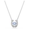 Colgante Symbolica de corte redondo, pavé, herradura, azul, chapado en rodio Colgante Symbolica de corte redondo, pavé, herradura, azul, chapado en rodio