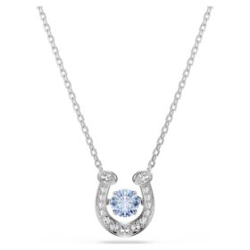 Colgante Symbolica de corte redondo, pavé, herradura, azul, chapado en rodio Colgante Symbolica de corte redondo, pavé, herradura, azul, chapado en rodio