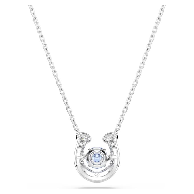 Colgante Symbolica de corte redondo, pavé, herradura, azul, chapado en rodio Colgante Symbolica de corte redondo, pavé, herradura, azul, chapado en rodio