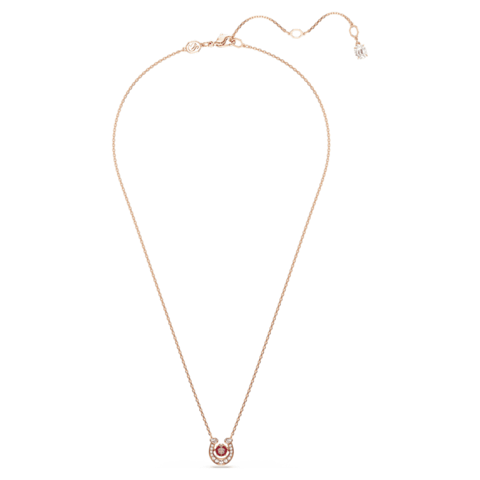 Colgante Symbolica de corte redondo, pavé, herradura, rojo, chapado en tono oro rosa Colgante Symbolica de corte redondo, pavé, herradura, rojo, chapado en tono oro rosa