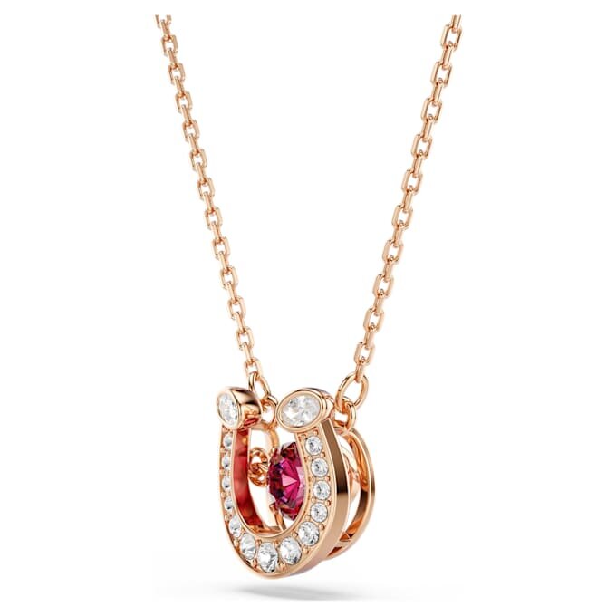 Colgante Symbolica de corte redondo, pavé, herradura, rojo, chapado en tono oro rosa Colgante Symbolica de corte redondo, pavé, herradura, rojo, chapado en tono oro rosa
