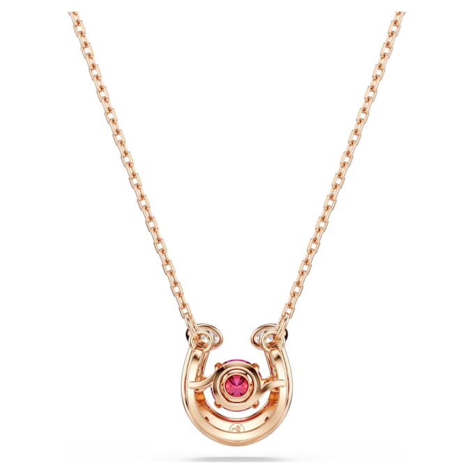 Colgante Symbolica de corte redondo, pavé, herradura, rojo, chapado en tono oro rosa Colgante Symbolica de corte redondo, pavé, herradura, rojo, chapado en tono oro rosa