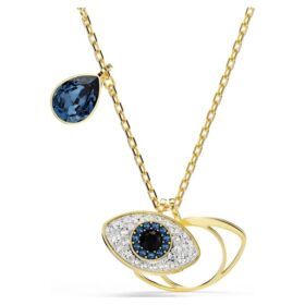 Colgante Symbolica «Ojo del mal», azul, chapado en tono dorado