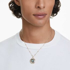Colgante Symbolica «Ojo del mal», mediano, multicolor, chapado en tono dorado Colgante Symbolica «Ojo del mal», mediano, multicolor, chapado en tono dorado