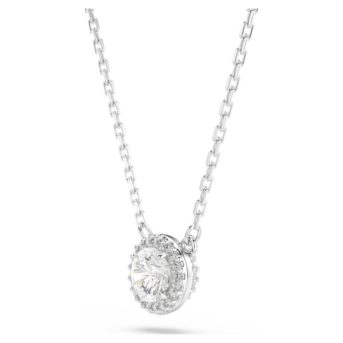 Colgante Una Angelic, corte redondo, pavé, blanco, chapado en rodio Colgante Una Angelic, corte redondo, pavé, blanco, chapado en rodio