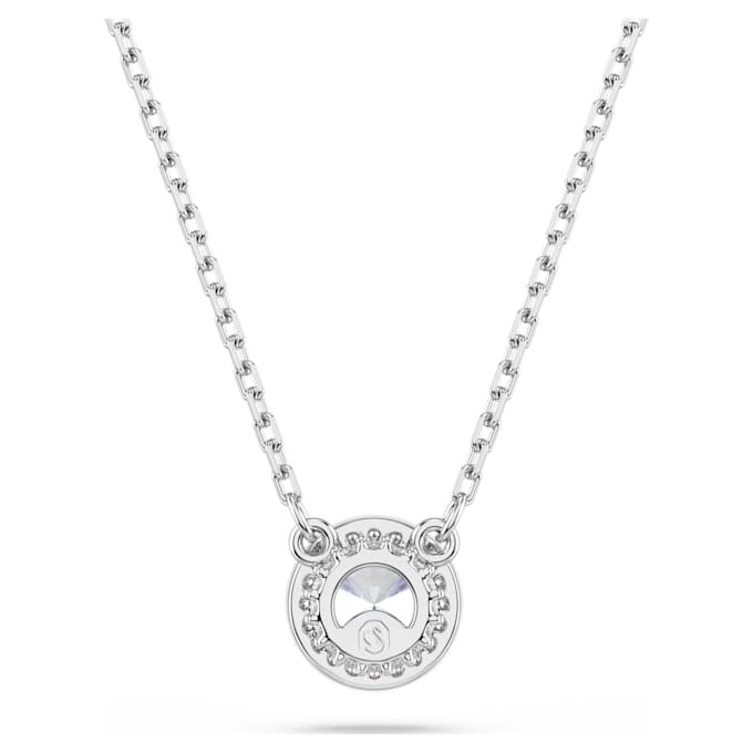 Colgante Una Angelic, corte redondo, pavé, blanco, chapado en rodio Colgante Una Angelic, corte redondo, pavé, blanco, chapado en rodio