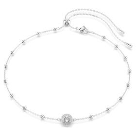 Colgante Una Angelic de corte redondo, motivos a doble cara, blanco, chapado en rodio