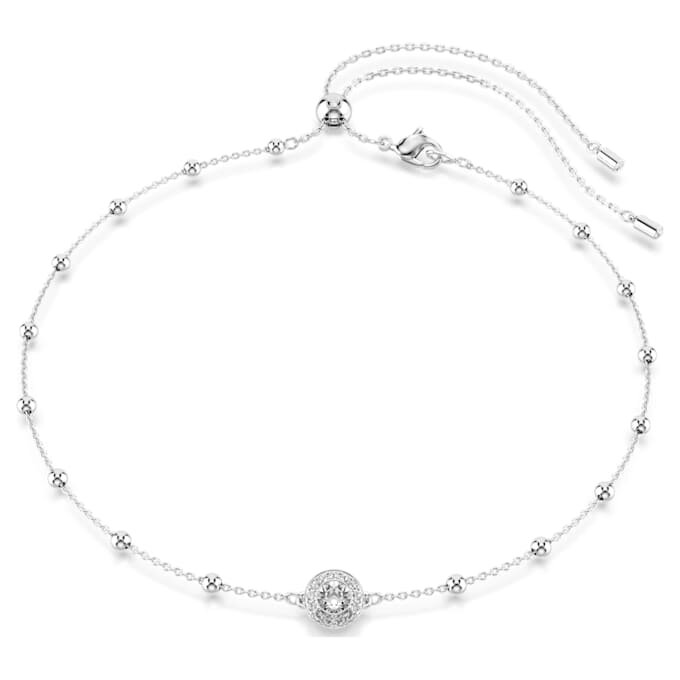 Colgante Una Angelic de corte redondo, motivos a doble cara, blanco, chapado en rodio Colgante Una Angelic de corte redondo, motivos a doble cara, blanco, chapado en rodio
