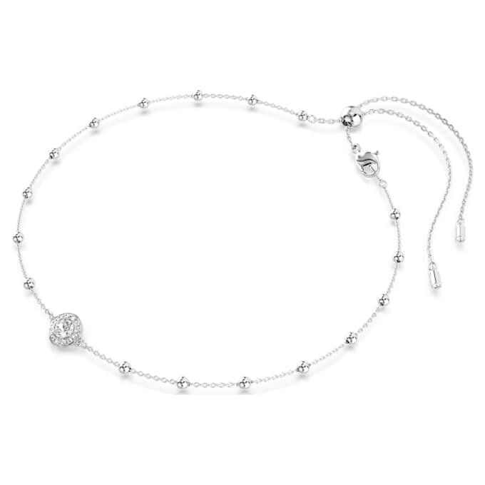 Colgante Una Angelic de corte redondo, motivos a doble cara, blanco, chapado en rodio Colgante Una Angelic de corte redondo, motivos a doble cara, blanco, chapado en rodio