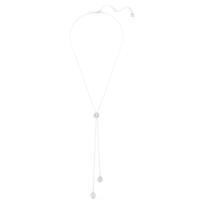 Colgante «Una Angelic Y» de corte redondo, blanco, chapado en rodio Colgante «Una Angelic Y» de corte redondo, blanco, chapado en rodio