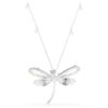 Colgante y broche de Ariana Grande x Swarovski con perla de cristal, cortes mixtos, libélula, blanco, chapado en rodio Colgante y broche de Ariana Grande x Swarovski con perla de cristal, cortes mixtos, libélula, blanco, chapado en rodio