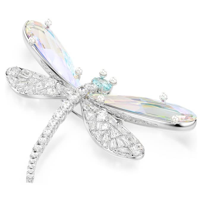 Colgante y broche de Ariana Grande x Swarovski con perla de cristal, cortes mixtos, libélula, blanco, chapado en rodio Colgante y broche de Ariana Grande x Swarovski con perla de cristal, cortes mixtos, libélula, blanco, chapado en rodio