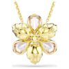Colgante y broche Idyllia con cortes mixtos, flor, multicolor, chapado en tono dorado Colgante y broche Idyllia con cortes mixtos, flor, multicolor, chapado en tono dorado