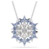 Colgante y broche «Magic» en forma de copo de nieve, azul, chapado en rodio Colgante y broche «Magic» en forma de copo de nieve, azul, chapado en rodio