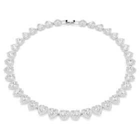 Collar Ariana Grande X Swarovski con cortes mixtos, corazón, blanco, chapado en rodio