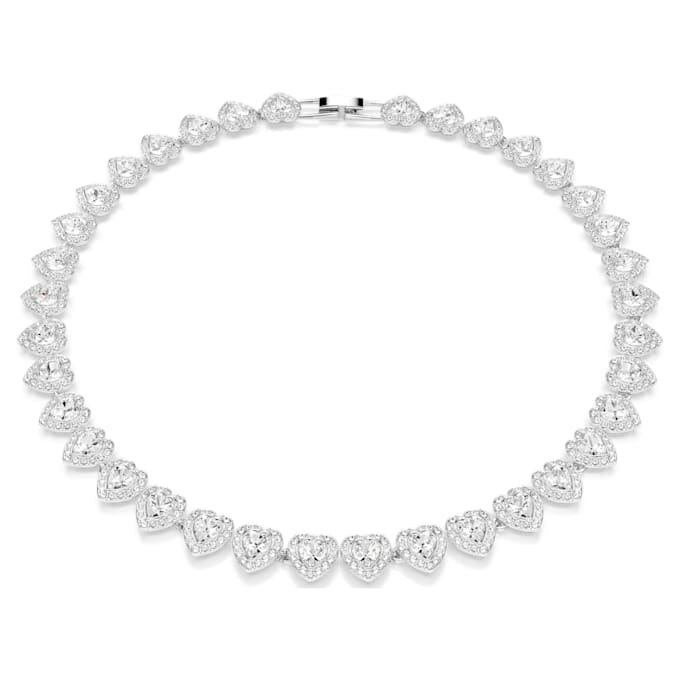 Collar Ariana Grande X Swarovski con cortes mixtos, corazón, blanco, chapado en rodio Collar Ariana Grande X Swarovski con cortes mixtos, corazón, blanco, chapado en rodio