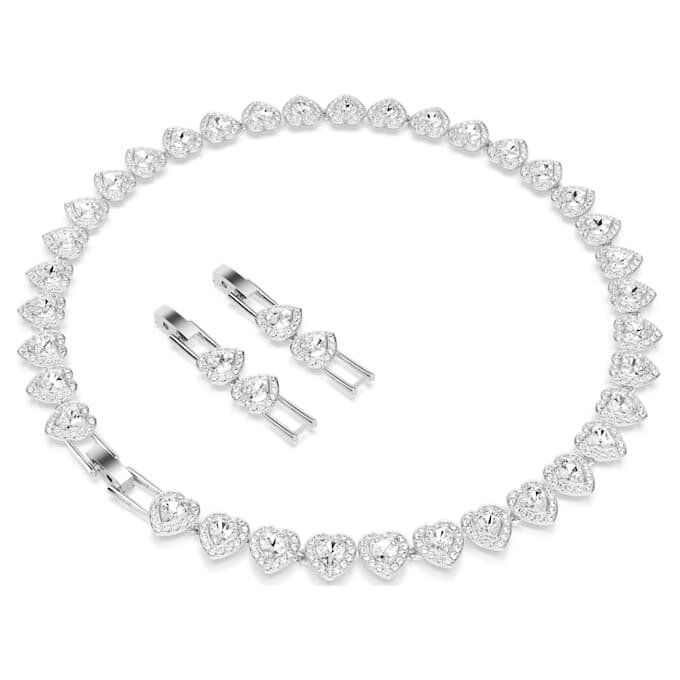 Collar Ariana Grande X Swarovski con cortes mixtos, corazón, blanco, chapado en rodio Collar Ariana Grande X Swarovski con cortes mixtos, corazón, blanco, chapado en rodio