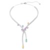 Collar Ariana Grande X Swarovski con cortes mixtos, libélula, multicolor, chapado en rodio Collar Ariana Grande X Swarovski con cortes mixtos, libélula, multicolor, chapado en rodio