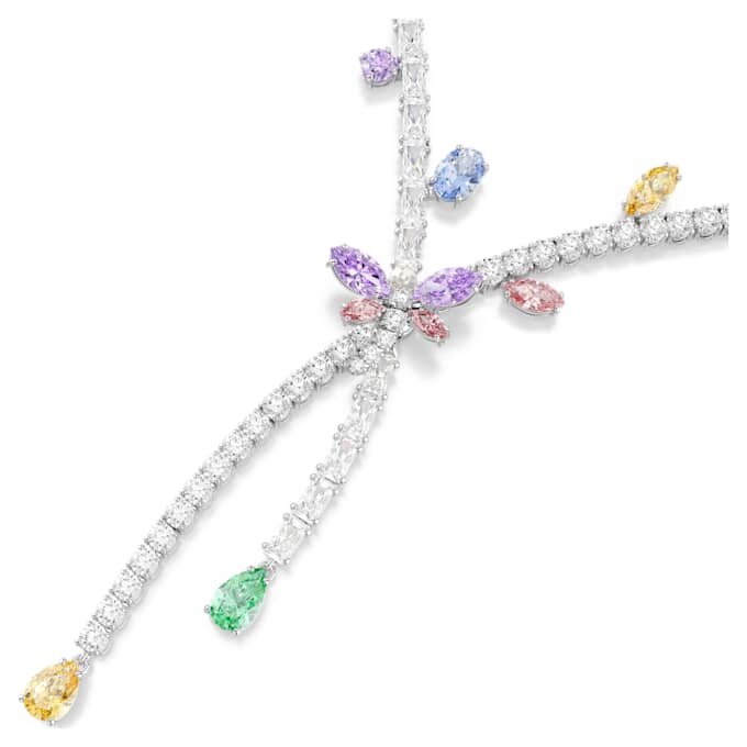 Collar Ariana Grande X Swarovski con cortes mixtos, libélula, multicolor, chapado en rodio Collar Ariana Grande X Swarovski con cortes mixtos, libélula, multicolor, chapado en rodio