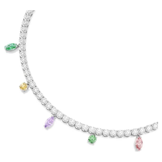 Collar Ariana Grande x Swarovski con cortes mixtos, multicolor, chapado en rodio Collar Ariana Grande x Swarovski con cortes mixtos, multicolor, chapado en rodio