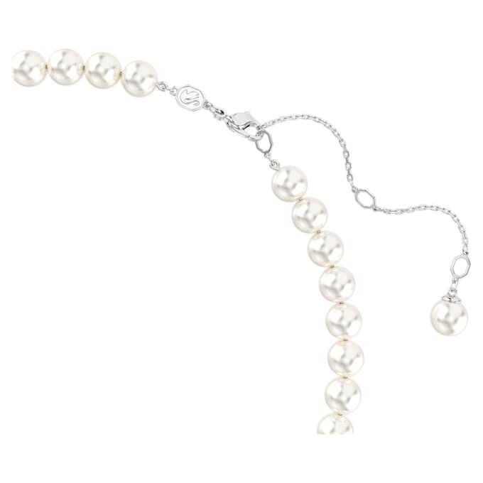 Collar Ariana Grande X Swarovski con perla de cristal, corte de corazón, corazón, blanco, chapado en rodio Collar Ariana Grande X Swarovski con perla de cristal, corte de corazón, corazón, blanco, chapado en rodio