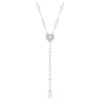Collar Ariana Grande X Swarovski Y con cortes mixtos, perla de cristal, corazón, blanco, chapado en rodio Collar Ariana Grande X Swarovski Y con cortes mixtos, perla de cristal, corazón, blanco, chapado en rodio