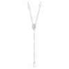 Collar Ariana Grande X Swarovski Y con cortes mixtos, perla de cristal, corazón, blanco, chapado en rodio Collar Ariana Grande X Swarovski Y con cortes mixtos, perla de cristal, corazón, blanco, chapado en rodio