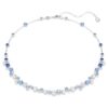 Collar Constella con cortes mixtos, azul, chapado en rodio