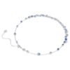Collar Constella con cortes mixtos, azul, chapado en rodio