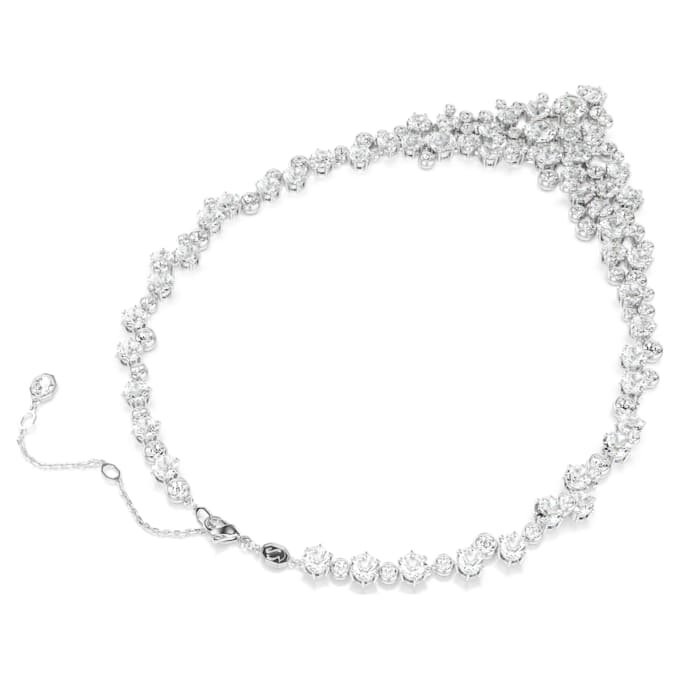 Collar Constella con cortes mixtos, cierre, blanco, chapado en rodio Collar Constella con cortes mixtos, cierre, blanco, chapado en rodio