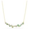 Collar Constella con cortes mixtos, verde, chapado en tono dorado