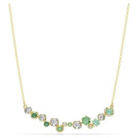 Collar Constella con cortes mixtos, verde, chapado en tono dorado