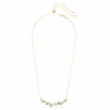 Collar Constella con cortes mixtos, verde, chapado en tono dorado