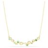 Collar Constella con cortes mixtos, verde, chapado en tono dorado