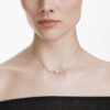 Collar Constella Crystal Pearl, cortes redondos, blanco, chapado en rodio
