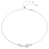 Collar Constella Crystal Pearl, cortes redondos, blanco, chapado en rodio