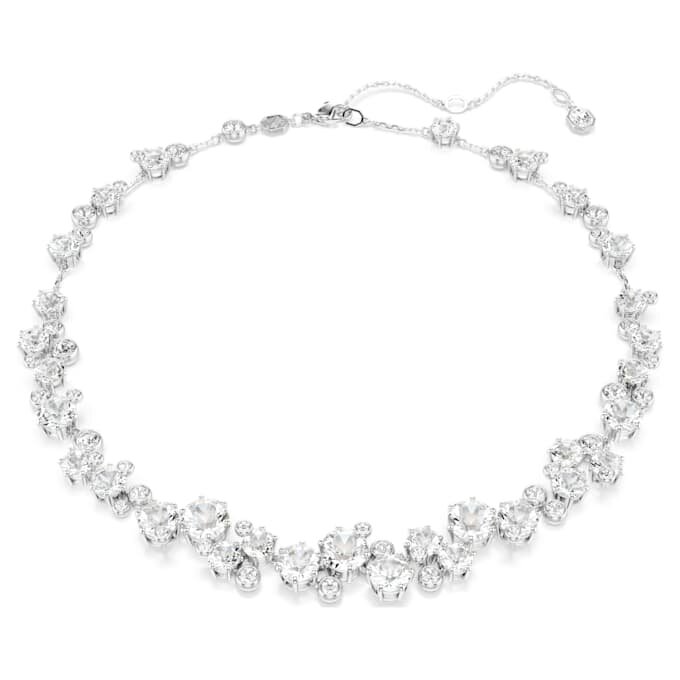 Collar Constella de corte redondo, blanco, chapado en rodio Collar Constella de corte redondo, blanco, chapado en rodio