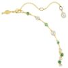 Collar Constella Y con cortes mixtos, verde, chapado en tono dorado