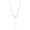 Collar Constella Y con perlas de cristal, cortes redondos, blanco, chapado en rodio Collar Constella Y con perlas de cristal, cortes redondos, blanco, chapado en rodio