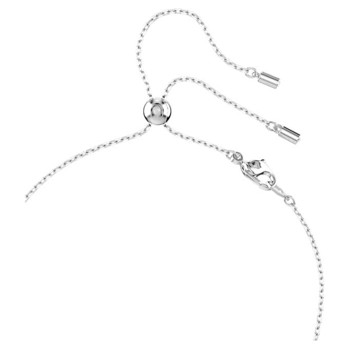 Collar Constella Y con perlas de cristal, cortes redondos, blanco, chapado en rodio Collar Constella Y con perlas de cristal, cortes redondos, blanco, chapado en rodio
