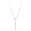 Collar Constella Y con perlas de cristal, cortes redondos, blanco, chapado en rodio Collar Constella Y con perlas de cristal, cortes redondos, blanco, chapado en rodio