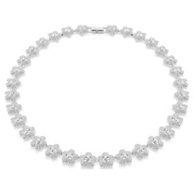 Collar de Ariana Grande x Swarovski: corte redondo, flor, blanco, chapado en rodio