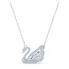 Collar de cisne «Dancing Swan», blanco, chapado en rodio Collar de cisne «Dancing Swan», blanco, chapado en rodio