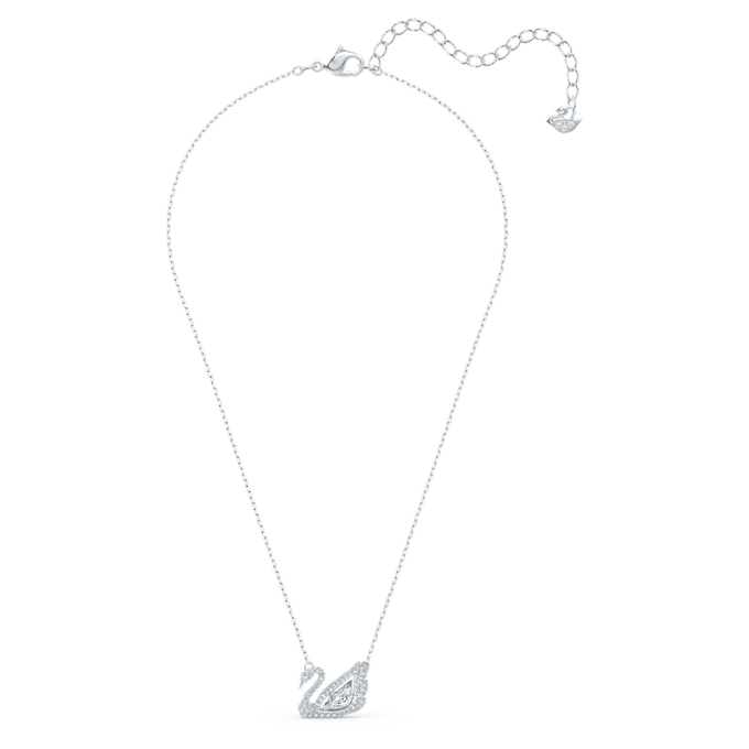 Collar de cisne «Dancing Swan», blanco, chapado en rodio Collar de cisne «Dancing Swan», blanco, chapado en rodio