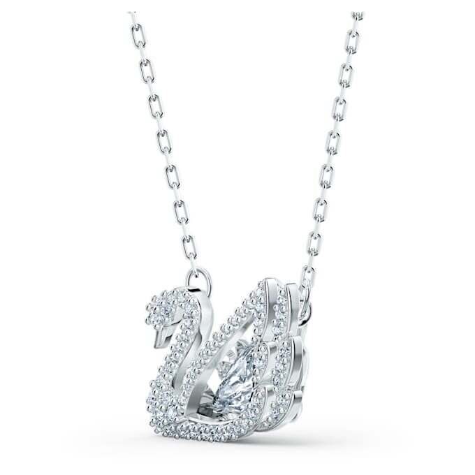 Collar de cisne «Dancing Swan», blanco, chapado en rodio Collar de cisne «Dancing Swan», blanco, chapado en rodio