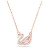Collar de cisne, rosa, chapado en tono oro rosa Collar de cisne, rosa, chapado en tono oro rosa